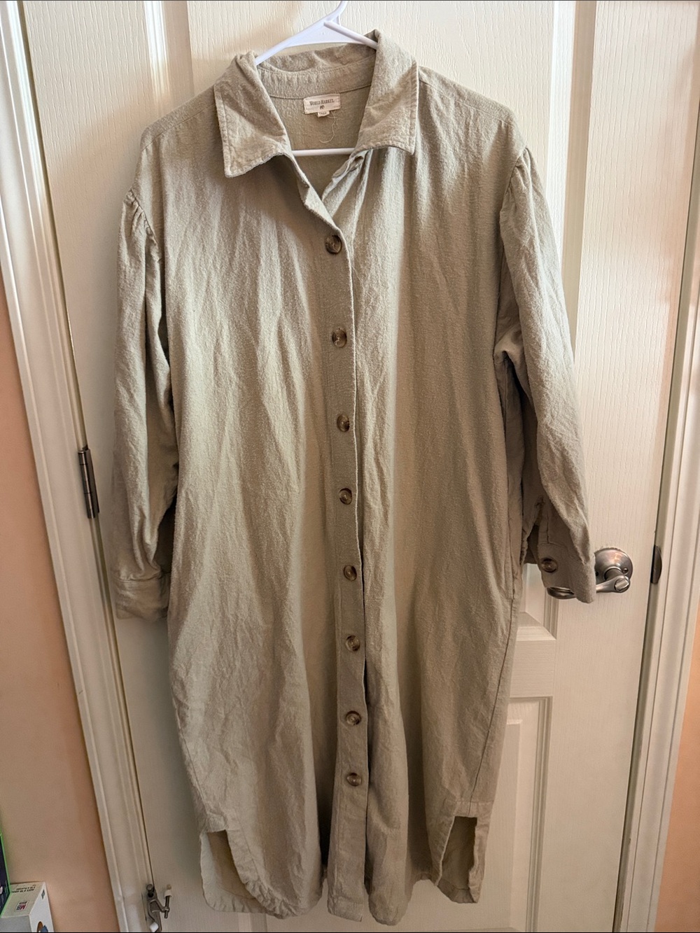 World Market brand shirt dress tan/beige free size